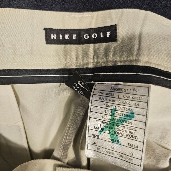 Nike Golf Men’s Standard Fit Pleated Front Pants Beige Size 34x30 - Picture 4 of 10